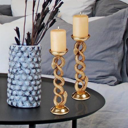 Design Toscano Egyptian Golden Snake Goddess Candlesticks, PK 2